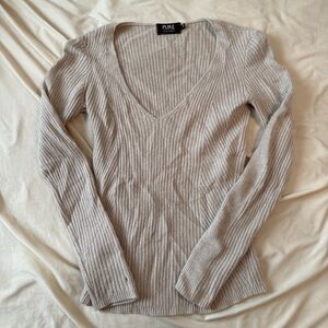 PURE Ribbed V-Neck Sweater